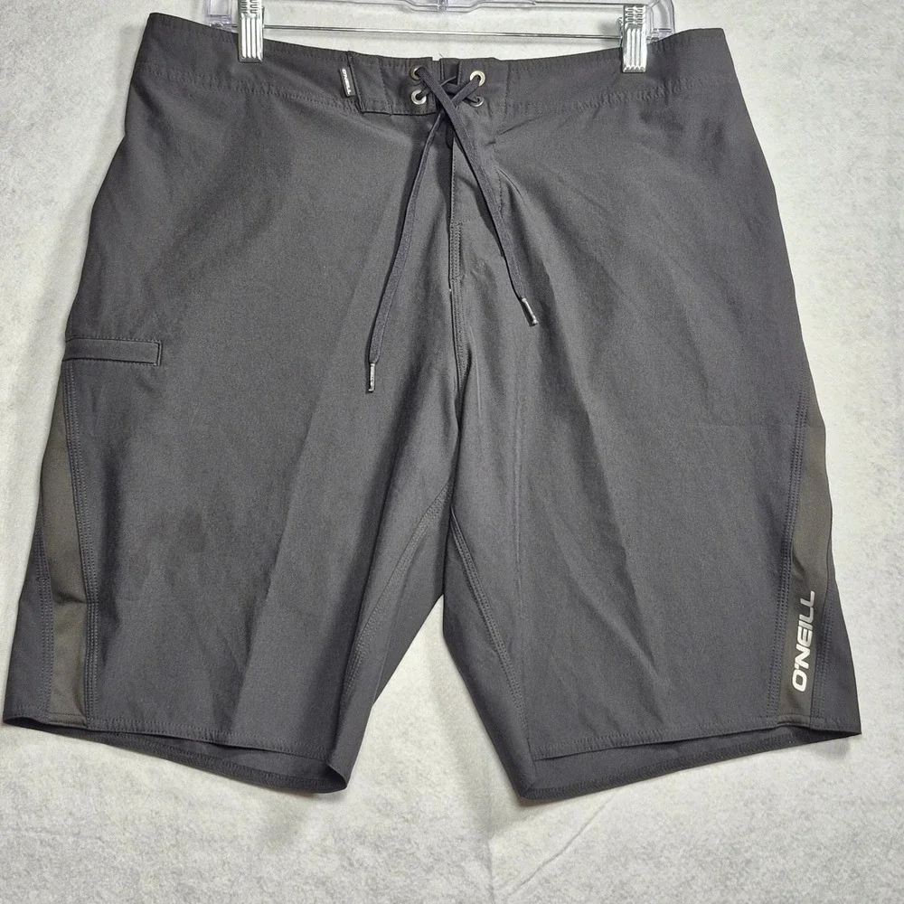 O'Neill Superfreak Board Shorts Mens 34 Black Hyperfreak Stretch Surf Swim